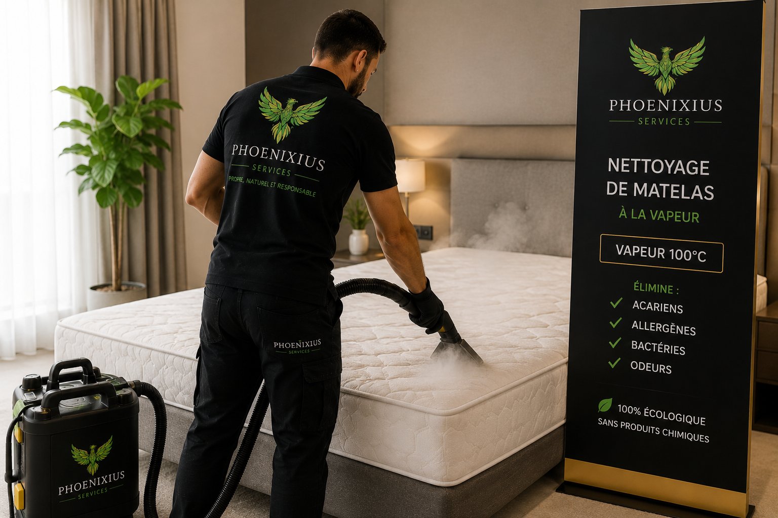 Avant après nettoyage matelas